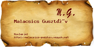 Malacsics Gusztáv névjegykártya